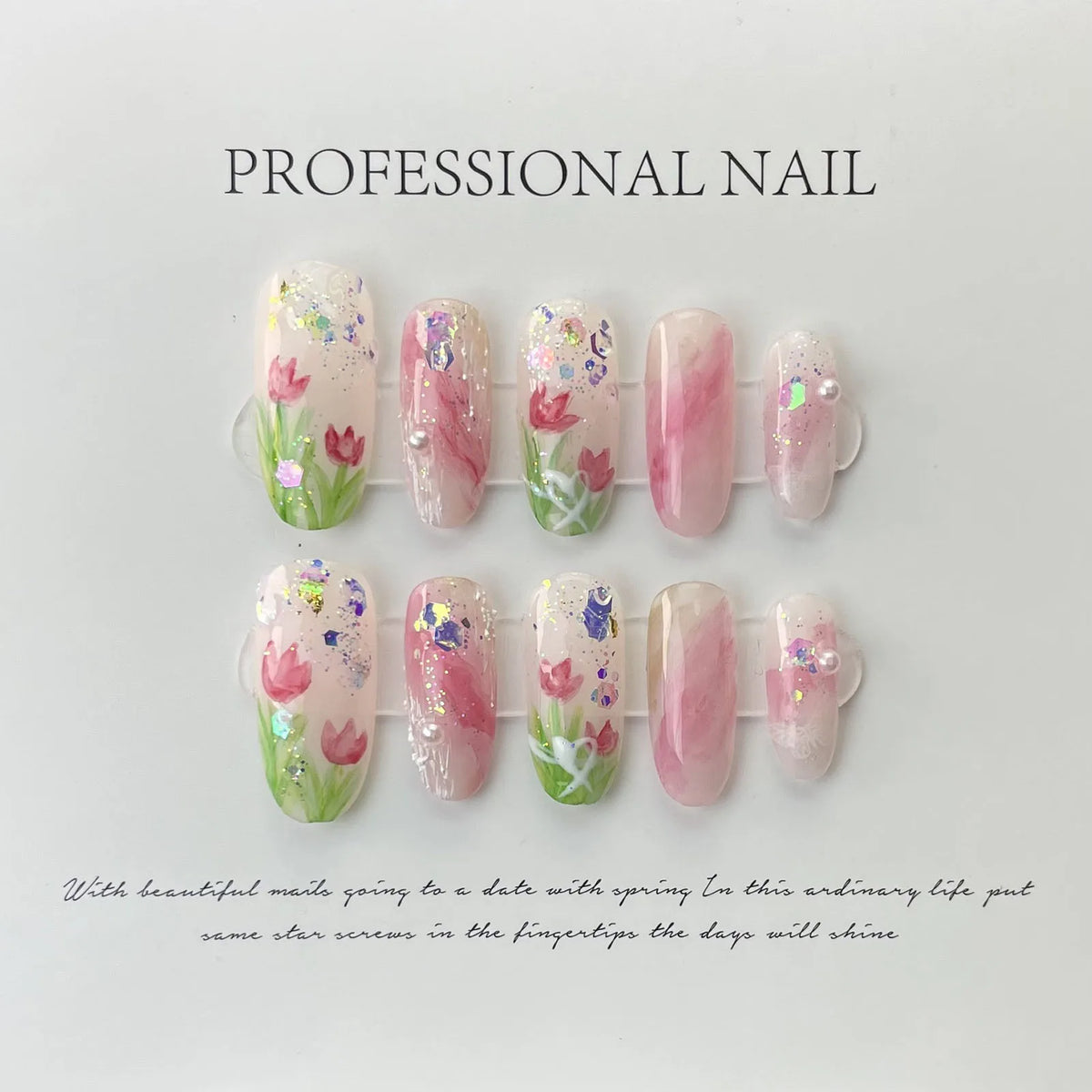 Handmade Press on Nails 3D Black Rose Flower Fake Nails Ins Almond False Nails Patches Ballerina Nail Art Decorations Tips
