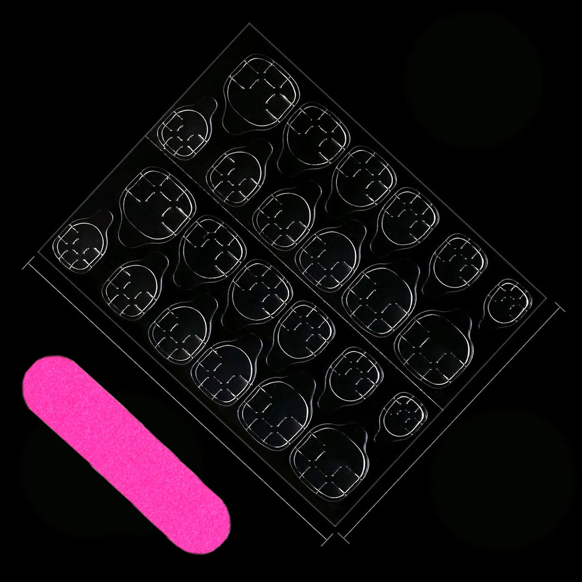 24 PCs Fake Nails with 1 Nail Glue and 1 Nail File